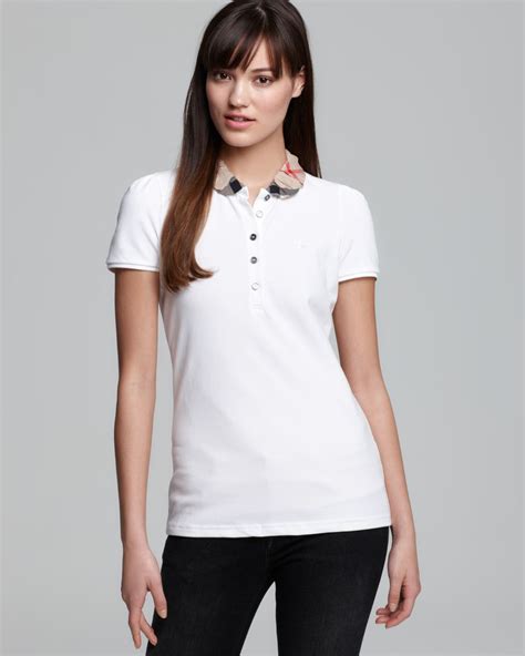 women's white burberry shirt